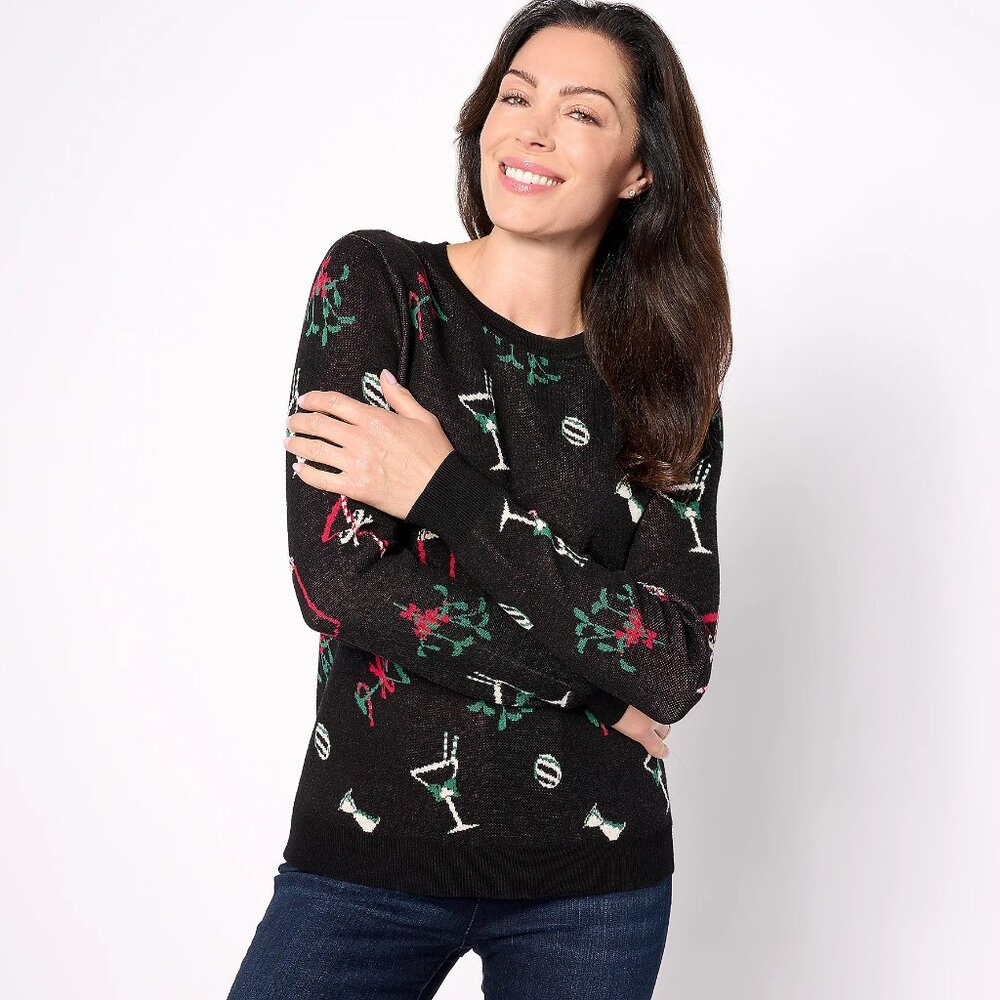 Studio Park x Alberti Popaj Women's Holiday Kitch Sweater - Sz XS a626614